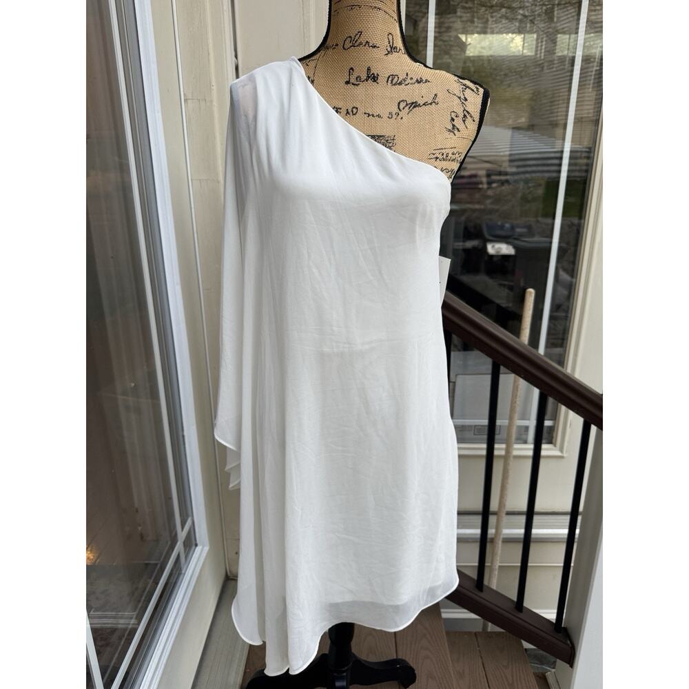 NWT Halston Heritage One Shoulder Draped Size L (dr300